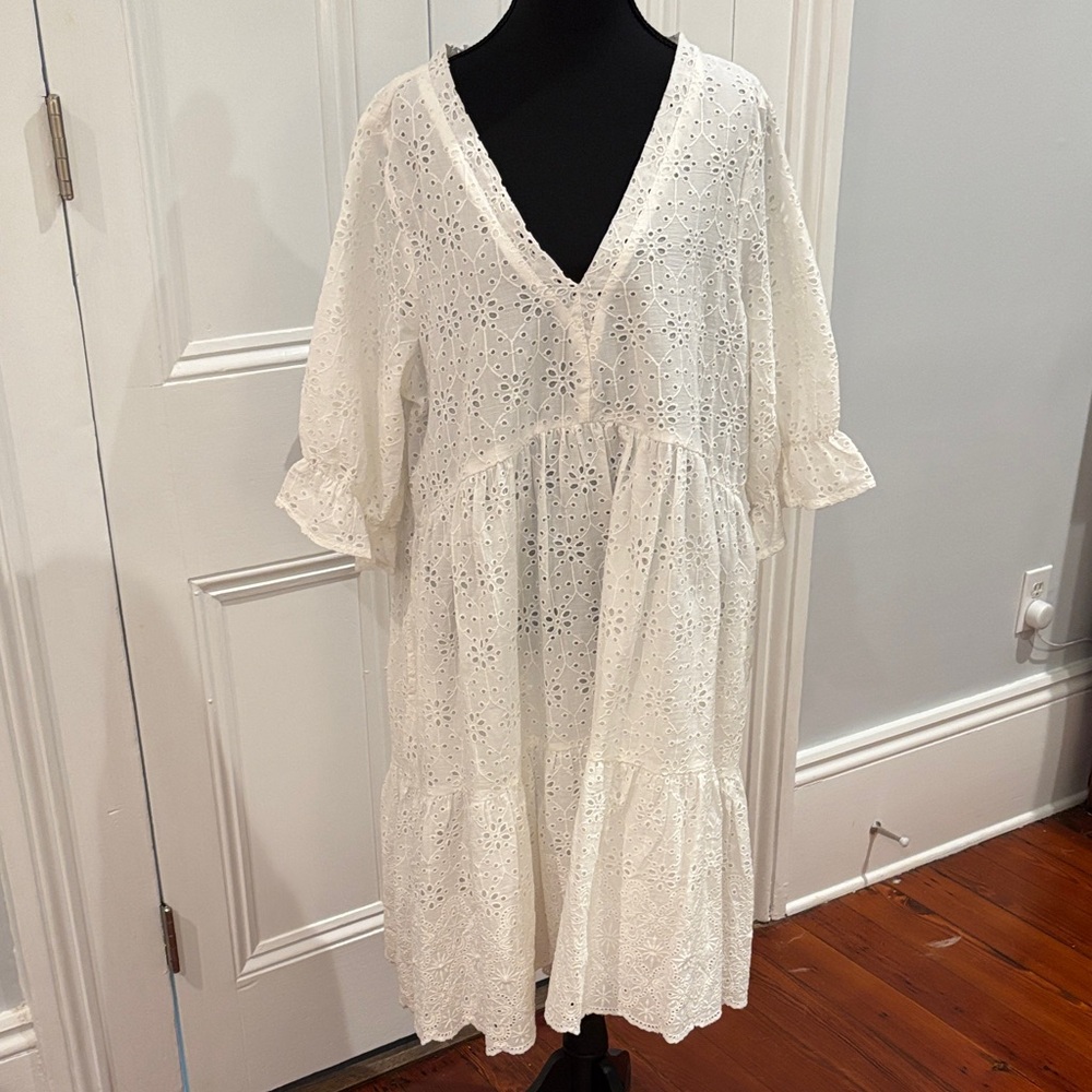 Sundance White Eyelet Midi Dress
